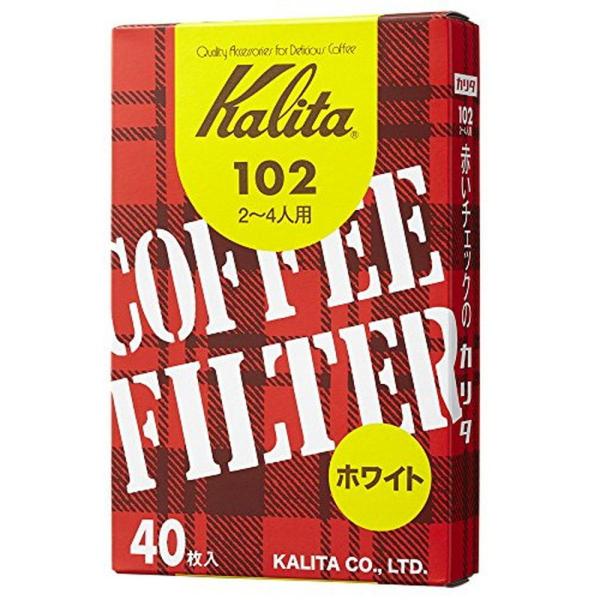 カリタ コーヒーフィルター 102濾紙 箱入り 2~4人用 40枚入り 日本製 ホワイト #1303...