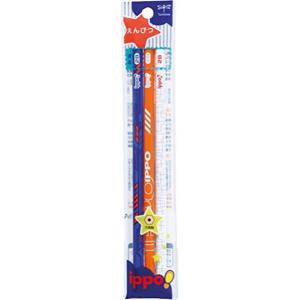 トンボ鉛筆 ippo! かきかた鉛筆 プリント2B ACA-353A ボーイ 3本入｜daiyu8