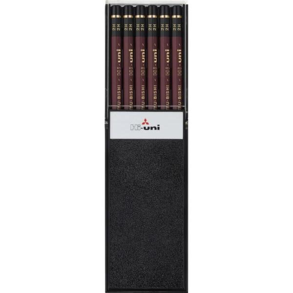 Hi-uni(ハイユニ) 鉛筆 2H 1ダース(12本)　三菱鉛筆 えんぴつ 黒 硬筆 書写 デッサ...