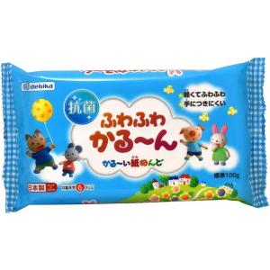 デビカ 紙ねんど 抗菌 ふわふわかる〜ん 標準100g ふわふわ かみねんど 手につきにくい ふわふわかるーん 軽い｜daiyu8