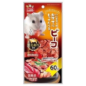 マルカン ミニマルランド おててにもってたべる ビーフ 国産 60g 1袋 小動物用 ハムスター