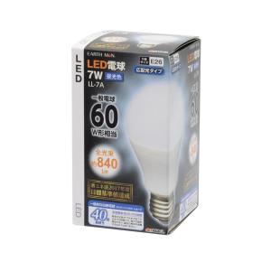 高儀 EARTH MAN LED電球 7W 昼光色 広配光タイプ LL-7A 省エネ 一般電球60W形相当 全光束約840Lm アースマン 電球 照明 屋内用｜daiyu8