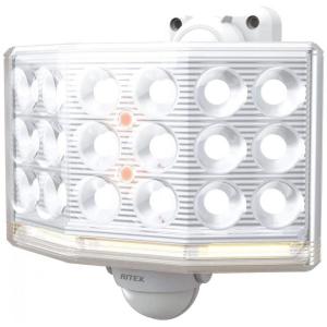 ムサシ RITEX  フリーアーム式 ミニ LEDセンサーライト (18Wワイド) 「コンセント式」 LED-AC1018  ホワイト センサーライト 防犯｜daiyu8