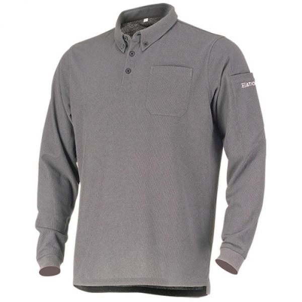 カジメイク ATION ドライカノコ 長袖 ポロシャツ グレー LL 6904-70-LL　長ポロ ...