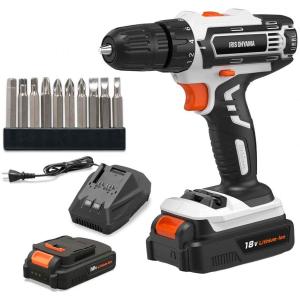 電動ドライバー ドリルドライバー コードレス 充電式 18Ｖ 2000mAh 充電器・ビット10種付属 JCD25 ホワイト 【共通バッテリーシリーズ】