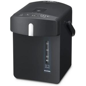 アイリスオーヤマ ジャーポット マイコン式2.2L IAHD-122-B ブラック　電気ポット 保温機能付き 新生活 コンパクト 珈琲 コーヒー