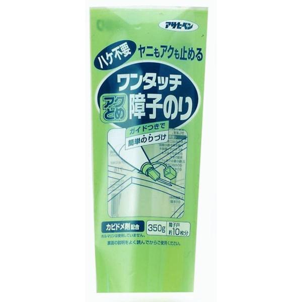 アサヒペン ワンタッチ ヤニ・アク止め障子のり 350g　ガイド付き ハケ不要 防カビ カビドメ入り...