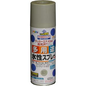 アサヒペン 水性多用途スプレー 420ML   ライトグレー｜daiyu8