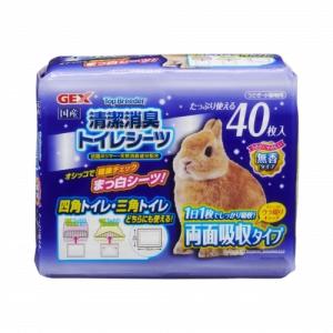 【在庫有・即納】 GEX(ジェックス) TopBreeder 清潔消臭トイレシーツ 40枚入り ウサギ用トイレタリー用品 両面吸収タイプ｜daiyu8