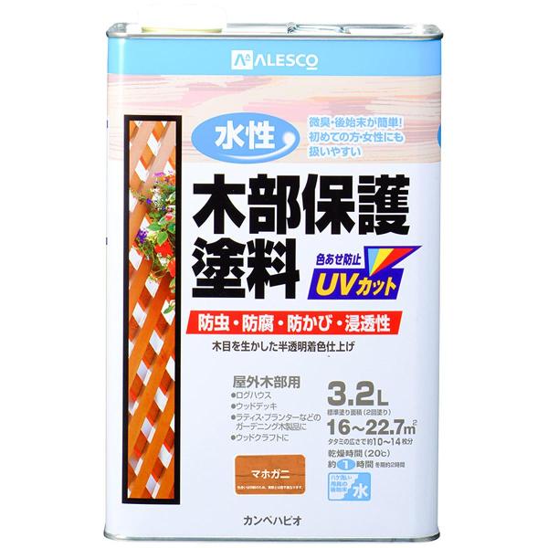 カンペハピオ(Kanpe Hapio) 水性木部保護塗料 3.2L マホガニー　防虫 防腐 防カビ ...