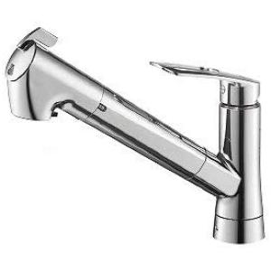 シングルスプレー混合栓 洗面所用 洗髪用 引き出しホース 一般地用