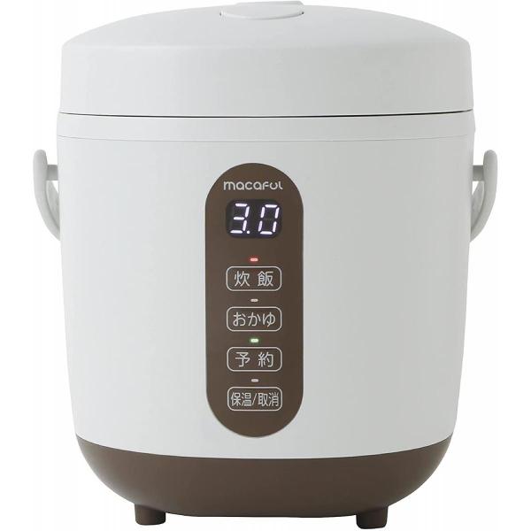 macaful マカフル ミニライスクッカー MRC-15L-GRG 0.5〜1.5合 炊飯器 炊飯...