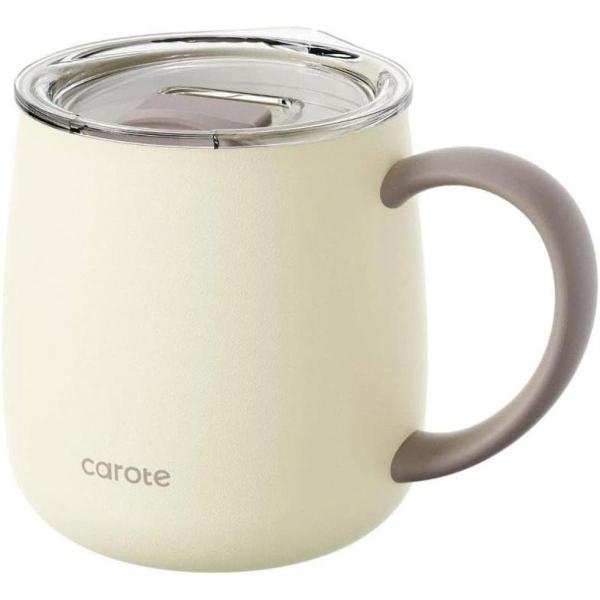 Livplus carote カローテ 蓋付きセラミックマグカップ 400ml アイボリー NM-5...