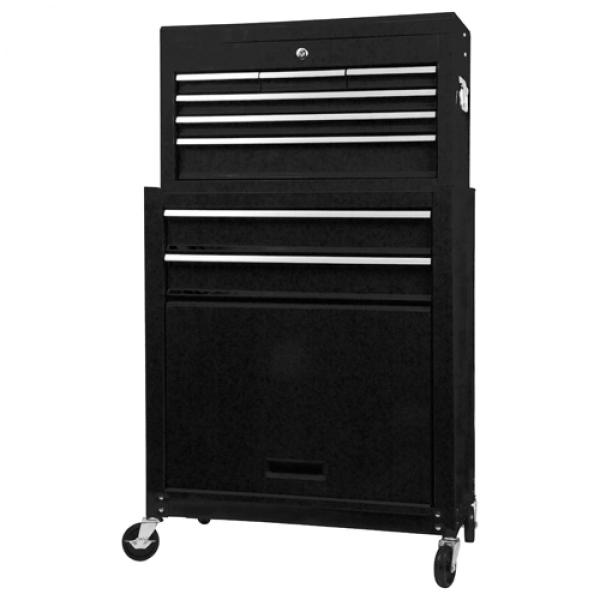 E-Value チェスト&amp;キャビネット ブラック ETR108BK キャスター付 道具箱 ツールボッ...