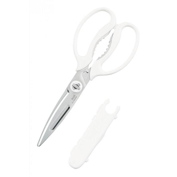 PLUS プラス キッチンバサミ マッシュルームホワイト SC-200SWM 料理ばさみ 分解 食洗...