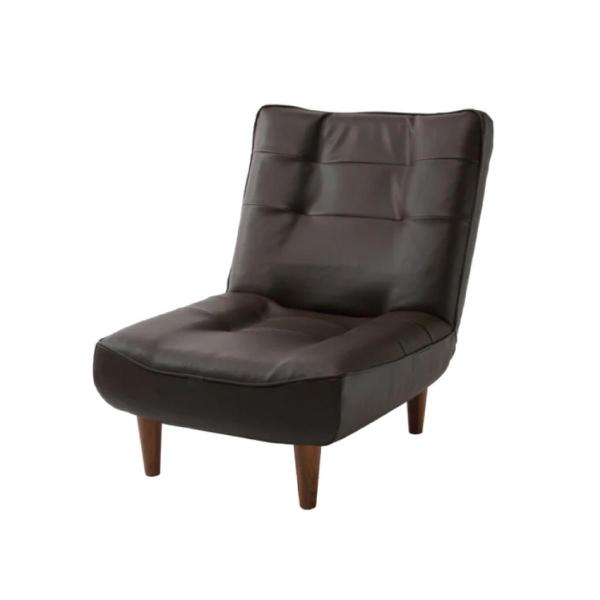 【I】 セルタン ハイバックソファ 1人掛け LULU PVC レザー ブラウン ソファ 1人 リク...