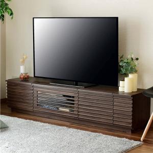 山善 フラップ扉付きテレビ台 70型対応 幅160cm CFTV-1640(WL3D)  ウォールナット　引き出し×2