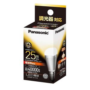 パナソニック LED電球 口金直径17mm 電球25W形相当 電球色相当(6.4W) 小型電球・下方向タイプ 調光器対応 密閉形器具対応 LDA6LE17D｜daiyu8