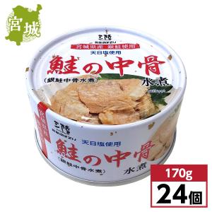 【まとめ買い】気仙沼ほてい 鮭の中骨水煮(銀鮭中骨水煮) 170g×24個　缶詰 宮城県産 産地直送 東北 箱 ケース｜daiyu8