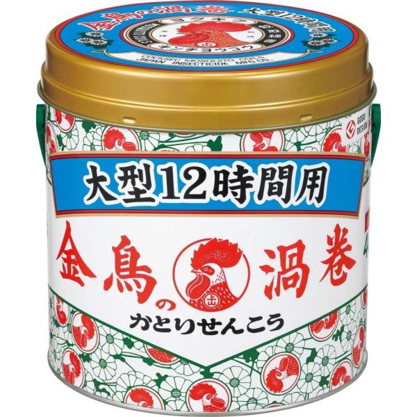 KINCHO 金鳥の渦巻 蚊取り線香 大型 12時間用 40巻 缶　かとりせんこう 蚊 キンチョー ...