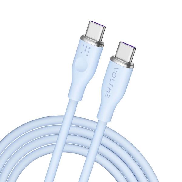 VOLTME ボルトミー 充電ケーブル USB-C＆USB-C 1.8m PD 対応 ブルー 5A・...