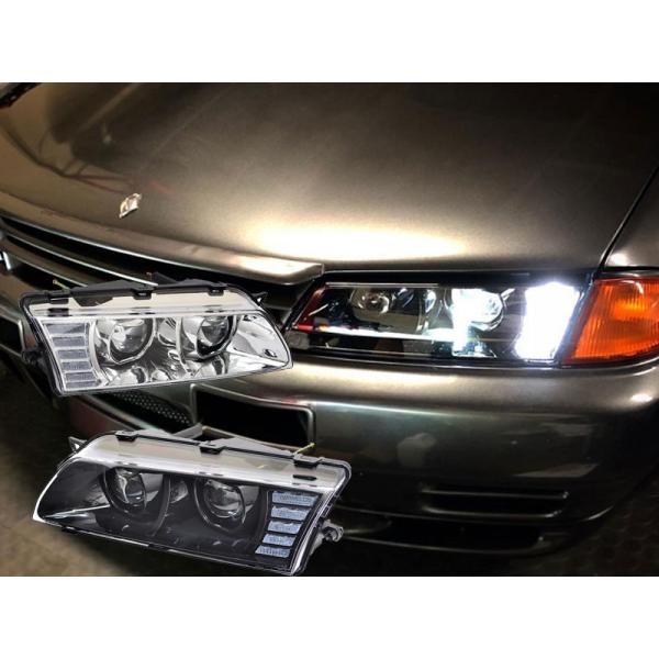 スカイライン ヘッドライト R32 高輝度LED 4灯仕様 フルLEDヘッドライト FR32 ER3...