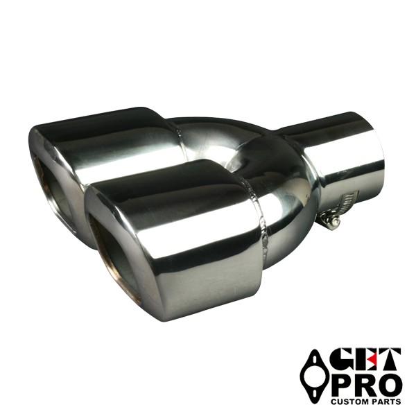 マフラーカッター 汎用品 シルバー 四角型 テールエンド 2本出し ゲットプロ GET-PRO (G...