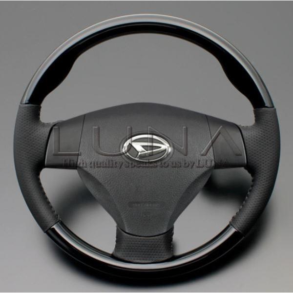 ムーヴカスタム ステアリング LA100S LA110S 2010/12-2012/12 ピアノブラ...