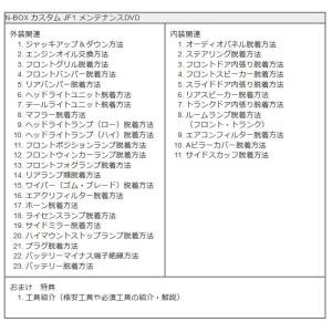 N-BOXカスタム メンテナンスDVD JF1...の詳細画像3