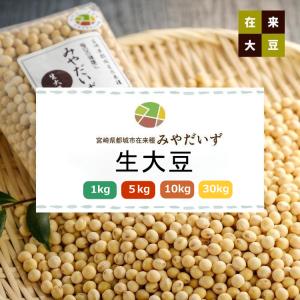 大豆　国産　みやだいず 生大豆30kg　R３年産宮崎県産大豆中粒１等　乾燥大豆　在来種　