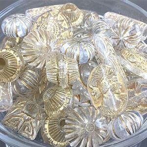 アクリル ビーズ 「ワンコイン500円ぽっきり」「たっぷり人気アクリルビーズミックス『ゴールデンクリスタル』」 約10-21mm 約50g 「福袋」