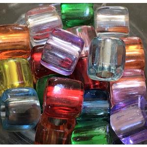 アクリル ビーズ 『5パック分おまとめセット』 キューブ 約8mm 約18個