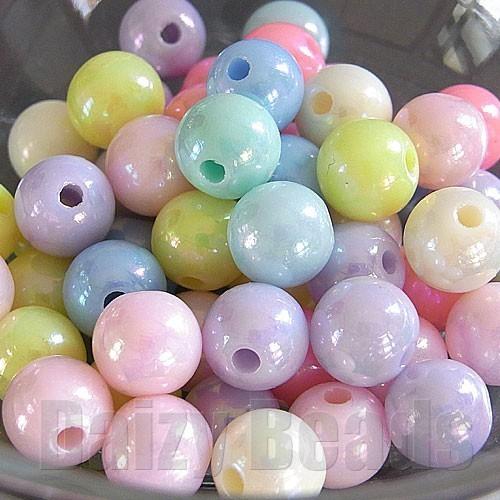 アクリル ビーズ 丸玉キャンディーオーロラ 約8mm 約14g（約48個）