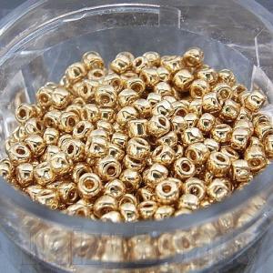 『8パック分おまとめセット』 丸小ビーズ 高品質日本製 「ゴールド(24K)」 丸小ビーズ 約１．９ｍｍ 約450ヶ(約10g)