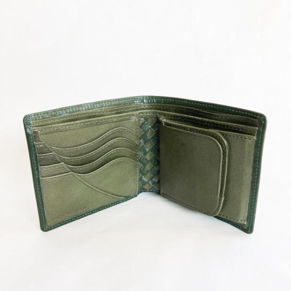 番外編 "Basic"アートウォレット ブライドルレザー<GREEN>×バローロ<Olive Gre...