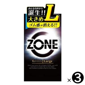 【3個セット】ZONE ゾーン 大きめ Lサイズ コンドーム 6個入り （ラージサイズ）×3箱｜dak-japan