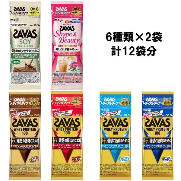 ザバス SAVAS トライアルタイプ プロテイン 10.5g×14袋（7種類×2袋）