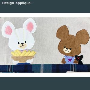 くまのがっこう エプロン チェック柄 グリーン...の詳細画像4