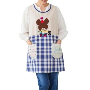 くまのがっこう エプロン チェック柄 ブルー系 ...の商品画像