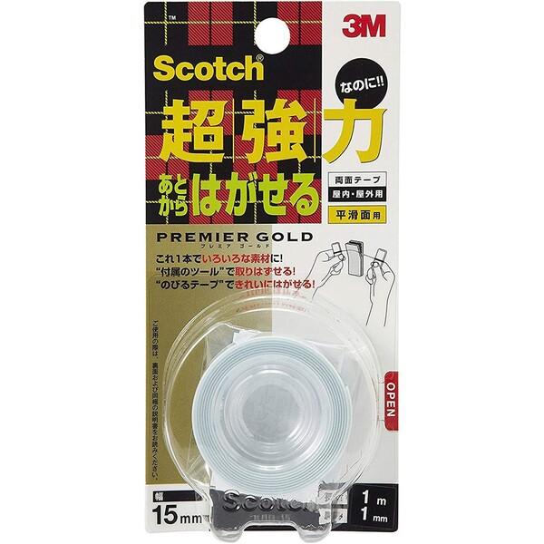 スリーエム スコッチ 両面テープ あとからはがせる超強力プレミアゴールド 幅15mmx1m [02]