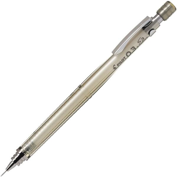 シャープペンシル S3 エススリー 0.3mm 透明ベージュ ロングガイドパイプ 勉強 事務 製図 ...
