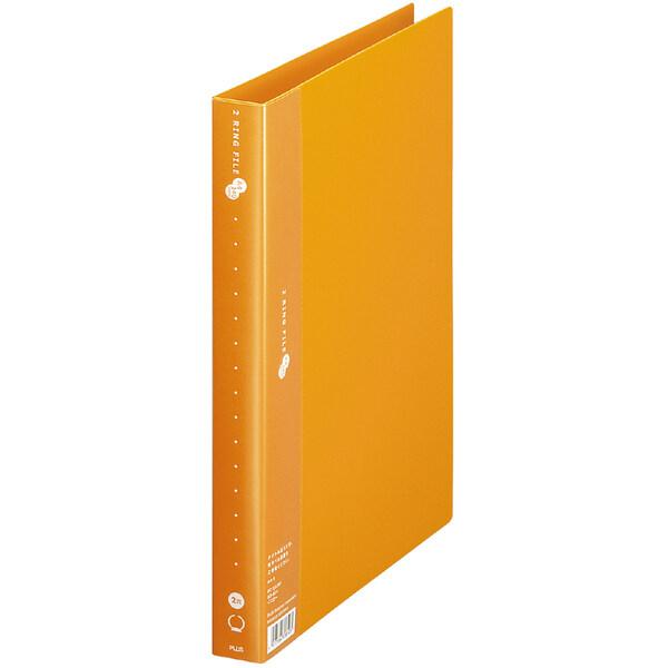プラス リングファイル 2穴 スーパーエコノミー A4サイズ 縦型 イエロー FC-101RF 収容...