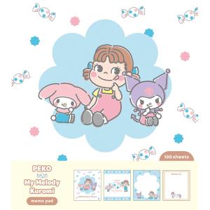 PEKO×サンリオキャラクターズ メモパッド ドットB柄 4柄×各25枚 9×8cm