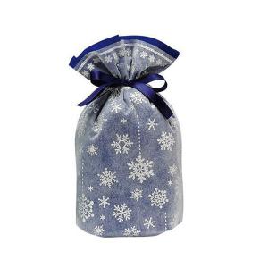 Z&amp;K ゼットアンドケイ ギフトバッグ シャイニースノーバッグ S ブルー/シルバー ラッピング クリスマス プレゼント