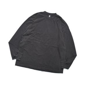 Los Angeles Apparel Garment Dye 6.5oz L/S T‐Shirt Vintage Black ロサンゼルスアパレル｜damagedone
