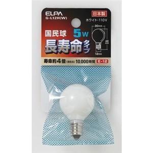 ELPA 国民球10W E12 ホワイト G-L12H(W)家電:照明器具:電球・点灯管/グロー球
