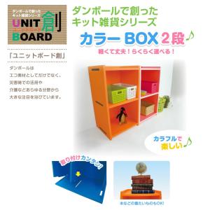 ダンボール 家具 カラーボックス 子供用 日本製  プレゼント 子供部屋 おススメ カラーBOX 2段（送料無料・通常配送にて配送）