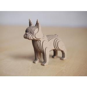 ペーパークラフト　ダンボール 　動物　フレンチブルドッグ　段々犬　French Bulldog（送料...