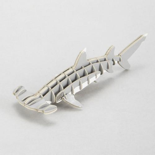 立体 ペーパークラフト パズル 模型 工作 ウラノ 3Dペーパーパズル NEW-ハンマーシャーク（グ...