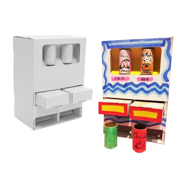夏休み イベント  貯金箱 子供向け ダンボール 工作 キット まとめ売り 自販機 缶パーツx6個付...